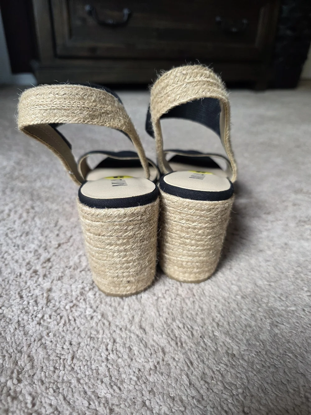 MIA Black Espadrille Wedge Sandals Size 9 New Summer Resortwear Casual